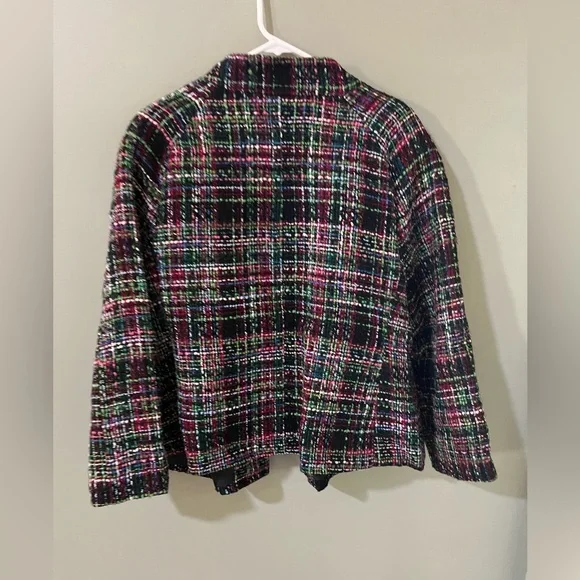 Talbots  Blazer Jacket Womens 24W Wool Blend Multicolored Tweed 3/4 Sleeve - Picture 4 of 5